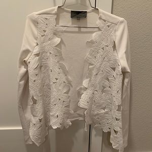 Anthropologie floral cutout cardigan